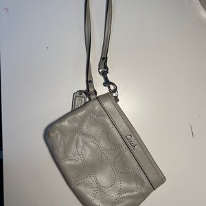vintage grey coach wristlet